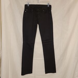 7 For All Mankind Women's Black Straight Legs  Jeans